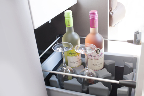 Purvario glas/fles houder, hoog, f. 6 glazen, flessen