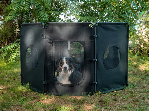 Folding dog outdoor enclosure