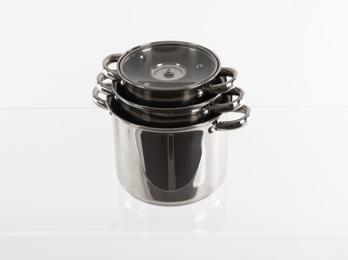 Set de casseroles de camping avec couvercle en verre, acier inoxydable, 6 pièces