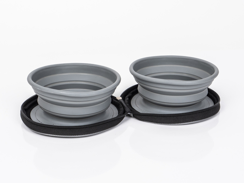 Dog bowl LUCY with 2 foldable silicone cups