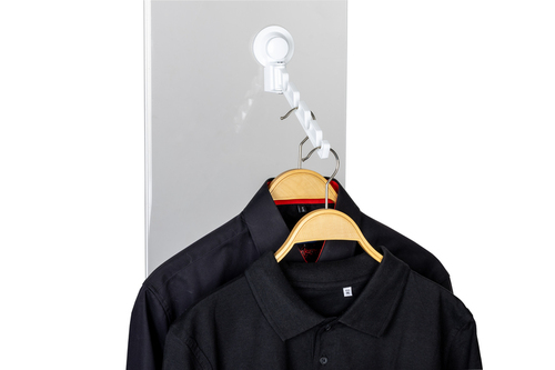 Kleiderbügelstange mit Saugnapf - Weiß