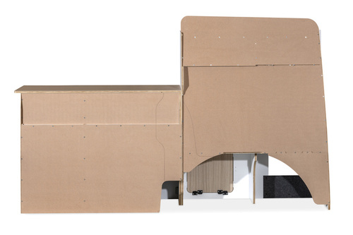 Flatpack-Möbelzeile für VW T5 / T6 / T6.1 kurzer Radstand - Weiß - Eiche