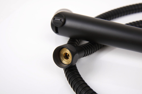 Duschset mit Absperrschieber - Schwarz matt