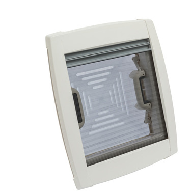 Hotte de toit en verre dépoli 400x400mm avec store + moustiquaire