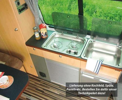 Furniture line VW T5/T6 KR TrioStyle, apple wood finish; kit without roller blin