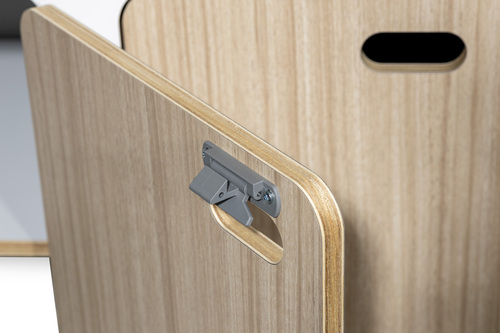 Flatpack-Möbelzeile für VW T5 / T6 / T6.1 kurzer Radstand - Weiß - Eiche