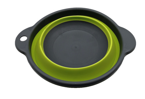 Faltbare Schüssel Ø20cm H3,5/9cm, grau/lime