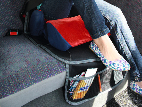 Seat cover with organizer, black