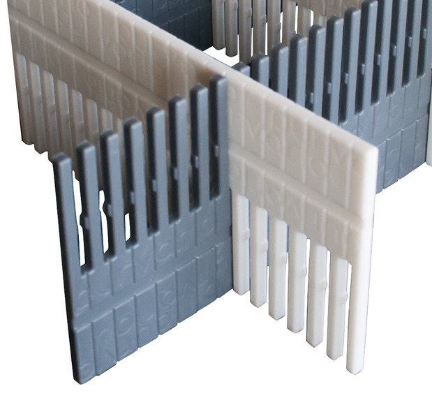 Purvario Schubladenleisten - Lichtgrau / anthrazit - 8er Set