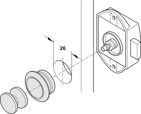 Push-Lock kruvilukk - saab kasutada ühelt poolt - Pruun