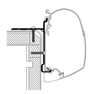 Omnistor awning adapter for Adria partly integrated