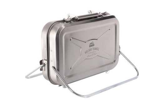 Maleta de acero inoxidable con parrilla de gas