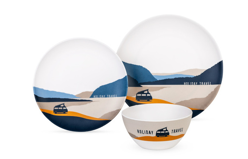 HOLIDAY TRAVEL SPIRIT Melamin-Geschirrset für 2 Personen