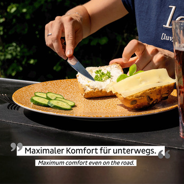 Middagstallerken i porcelæn - Sæt med 2 - Abrikos