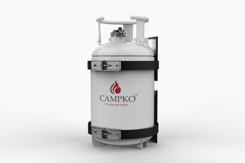 CAMPKO Gasflaschen-Halter Set Edelstahl Ø 300 mm