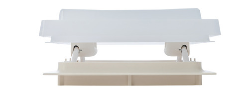 Hotte de toit grise avec moustiquaire 280x280, verre opale, cadre intérieur gris