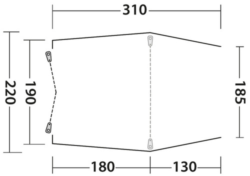Free-standing rear tent SANDCREST L for bus height 175 - 205 cm