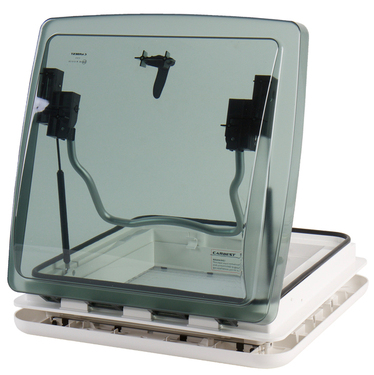 40x40 Dauchhaube dunkel getönt mit Nachtverriegelung