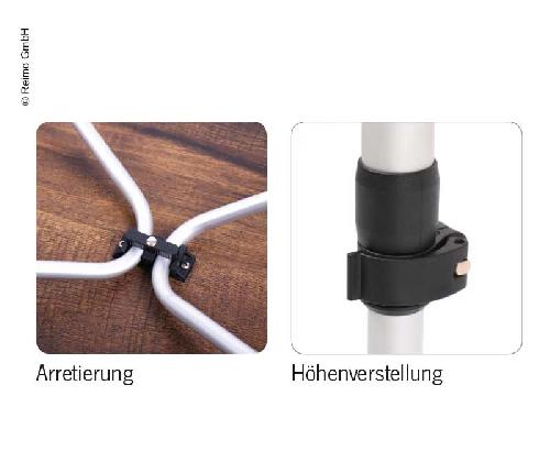 Campingbord LEVI FAMILY 115x68x59-72cm, ædeltrædesign, vejrbestandigt