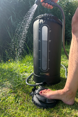 Campingdusche m. Fußpumpe