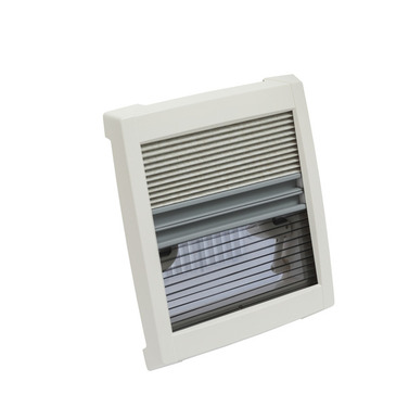 Hotte de toit grise avec moustiquaire 280x280, verre opale, cadre intérieur gris