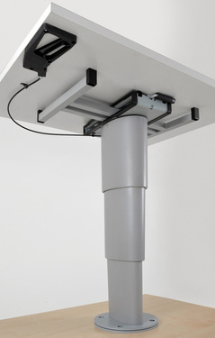 Einsäulen-Hubtisch Primero Comfort, 350-710mm, silbergrau