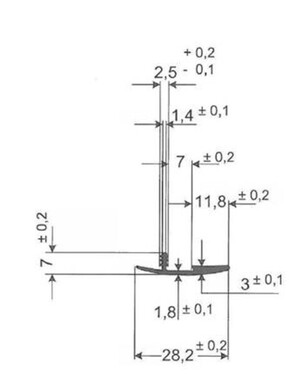 fiddle selvage medium grey 2,2m