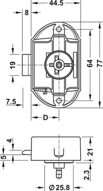 Push-Lock kruvilukk - saab kasutada ühelt poolt - Pruun