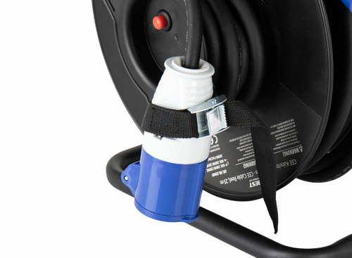 CARBEST CEE kabeltromle, 16A, med 25m H07RN-F3G2 kabel med CEE hanstik og CEE hu