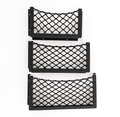 Aluminum frame with storage net L, black