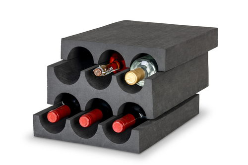 Flaschenhalter, für 6 Flaschen, Material: EVA, schwarz