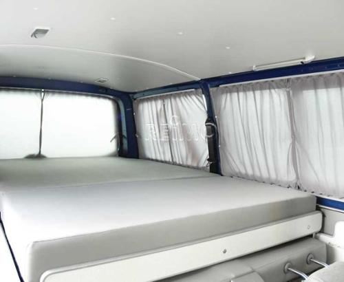 VW T6/5 KR Vorhang Set grau, lichtdurchlässig
