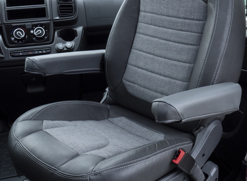 Protective cover armrest Fiat Ducato from 2007 - imitation leather - anthracite