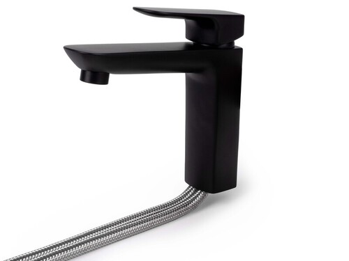 Egykaros keverő Linea Nove - Fekete porszórtan bevonva