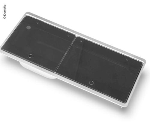 Komfur-vask kombination med 2-delt glasdæksel