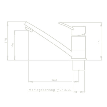 BEGR?ÜNSNING E enkeltspændingsblander 360 ¬? drejning, krom