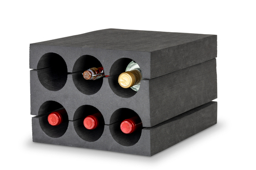 Flaschenhalter, für 6 Flaschen, Material: EVA, schwarz