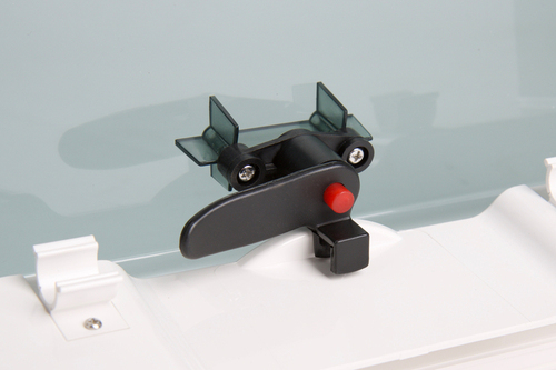 40x40 Dauchhaube dunkel getönt mit Nachtverriegelung