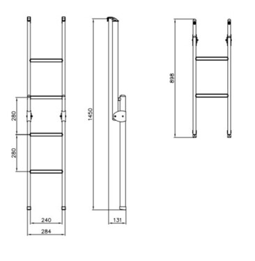 Access ladders for canopies or bunk beds
