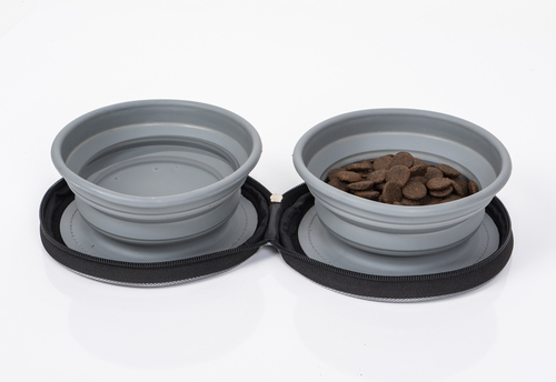 Dog bowl LUCY with 2 foldable silicone cups