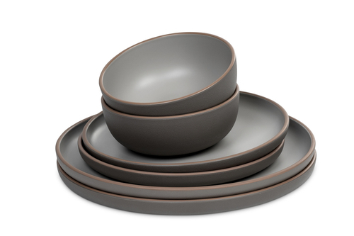 CAMP4 MALMÖ Geschirrsets aus rPET für 2 Personen Farbe: Taupe