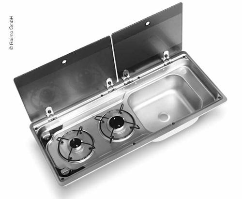 Campingbus-Ausbauset 50 KD - Kocher-Spülen-Kombination & Einbaukühlschrank