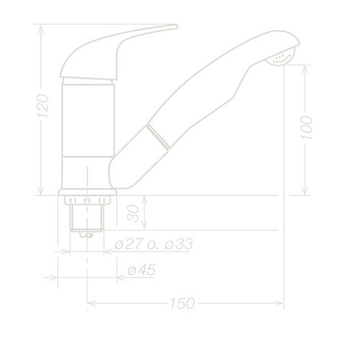 Single-lever mixer med keramik patron