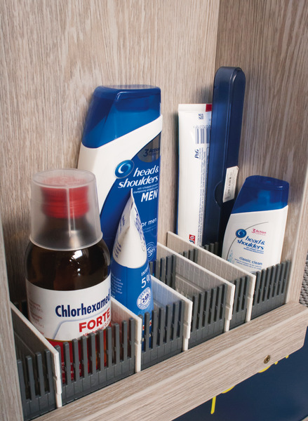 Purvario Schubladenleisten - Lichtgrau / anthrazit - 8er Set