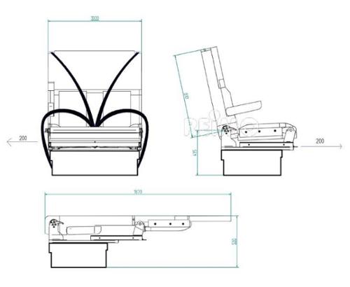 Sitz-Schlafbank unbezogen