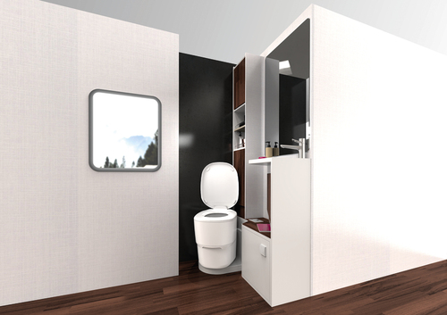 Clesana C1 - vedetön käymälä L-sovittimella varustettuna