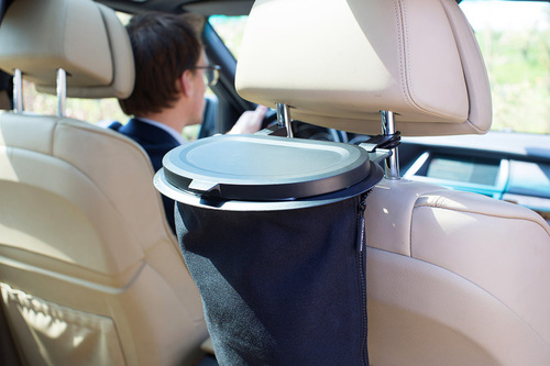 Flextrash waste bin, 9L, black, biodegradable material