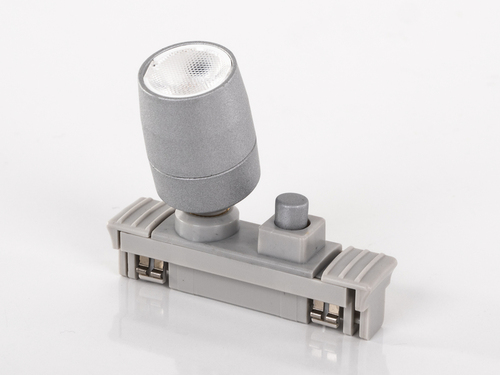 Ergänzungsspot mit Schalter für Stromschienensystem 832795 / 832796 - Silber lackiert