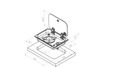 Stove with glass and ASO - 1-burner