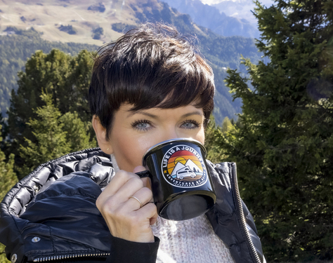 Enamel mug LIFE IS A JOURNEY